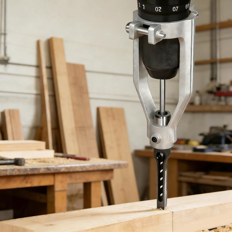 Guide perçage trous carrés hau - Drill Press Bench avis et prix